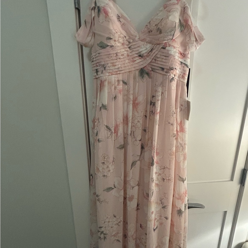 Lulu's Blush Floral Maxi Dress